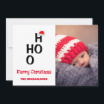 Ho Ho: Frohe Weihnachten<br><div class="desc">Ho Ho: Frohe Weihnachten! Minimalistische Geschenke mit Familiennamen und roten Weihnachtsmannmützen. Bildvorlage über Pixabay,  lizenziert unter CC0 und muss durch Ihr eigenes Foto ersetzt werden</div>