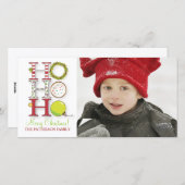 HO HO Frohe Weihnachten Foto Gruß (Vorne/Hinten)