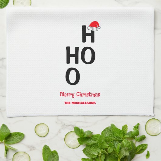 Ho Ho: Frohe Weihnachten Geschirrtuch (Gefaltet)