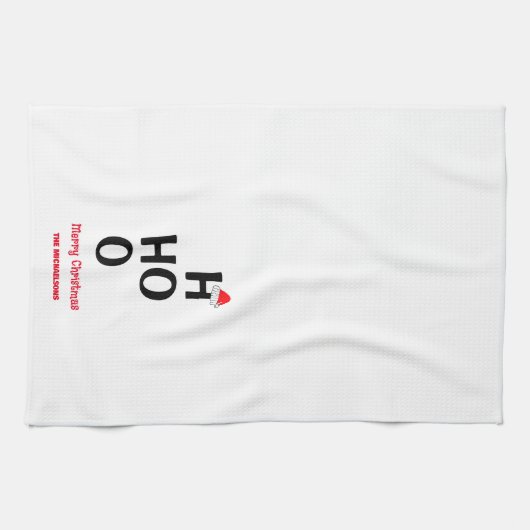 Ho Ho: Frohe Weihnachten Geschirrtuch (Horizontal)