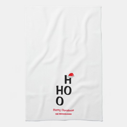 Ho Ho: Frohe Weihnachten Geschirrtuch (Vertikal)