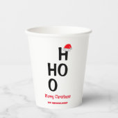 Ho Ho: Frohe Weihnachten Pappbecher (Vorderseite)