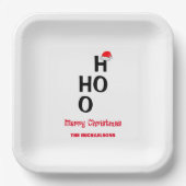 Ho Ho: Frohe Weihnachten Pappteller (Vorderseite)
