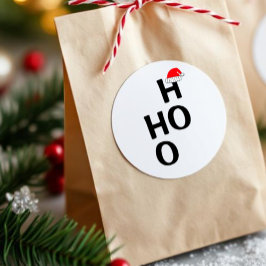 Ho Ho: Frohe Weihnachten Runder Aufkleber