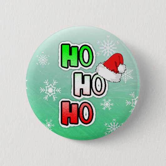 HO HO Frohe Weihnachts-Weihnachtsmannmütze Button (Vorderseite)