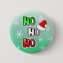 HO HO Frohe Weihnachts-Weihnachtsmannmütze Button