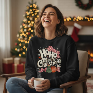Ho Ho Frohe Weihnachtsbäume Festliche Coquette Mäd Sweatshirt