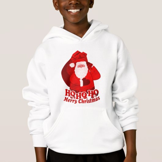 Ho Ho Frohe Weihnachtslieder Kinder rot Hoodie (Vorderseite)
