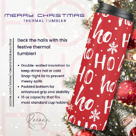 Ho-Ho Frohe Weihnachtstherme Tumbler Thermosbecher