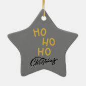 Ho Ho Frory Christmas Gangster auf Grau | Keramik Ornament (Hinten)