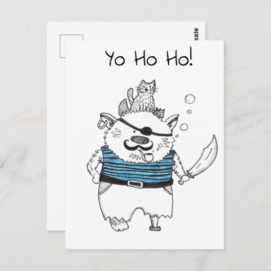 Ho Ho! / Funny Monster Pirate Postkarte (Vorne/Hinten)