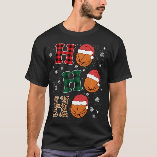 Ho Ho Funny Santa Claus Basketball Liebhaber Chris T-Shirt (Vorderseite)
