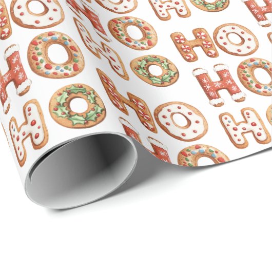 Ho Ho Gingerbread Cookie Weihnachten Geschenkpapier (Rolleneckpunkt)