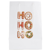 Ho Ho Gingerbread Cookie Weihnachten Mittlere Geschenktüte (Rückseite)