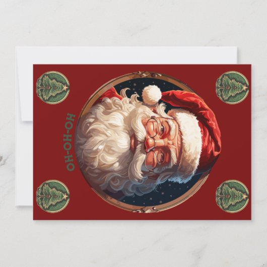 Ho Ho Glück Feiertagskarte (Vorderseite)