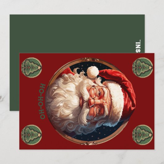 Ho Ho Glück Feiertagskarte (Vorne/Hinten)