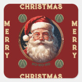 Ho Ho Glück Quadratischer Aufkleber (Vorderseite)