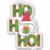 Ho Ho Gnome Weihnachtskisscut Sticker (Vorderseite)