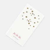 Ho Ho Gold White & Red Custom Holiday Serviette (Ecke)
