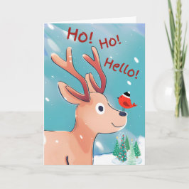 Ho Ho Hallo Weihnachten Niedliches Baby Deer im Sc Karte