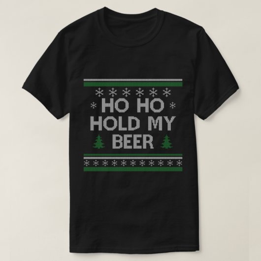 Ho Ho hält mein Bier Weihnachten trinken S T-Shirt (Design vorne)