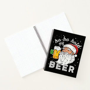 Ho Ho halt mein Bier Weihnachten Trinkender Weihna Notizblock