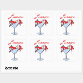 Ho Ho Hammered Quadratischer Aufkleber (Blatt)