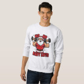 Ho Ho Heavy Lifts – Buff Santa Christmas Workout Sweatshirt (Vorne ganz)