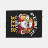 Ho Ho Heilige Ich brauche ein Bier Funny Weihnacht Fleecedecke (Vorderseite (Horizontal))