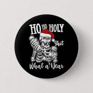 Ho Ho Heilige Weihnachten Funny Skeleton Tanzen Sk Button