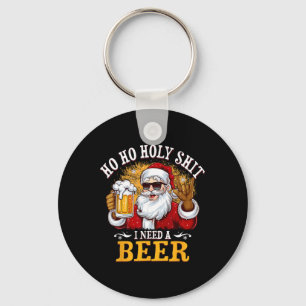 Ho Ho Heiliger Ich Brauche Ein Bier Lustiger Weihn Schlüsselanhänger