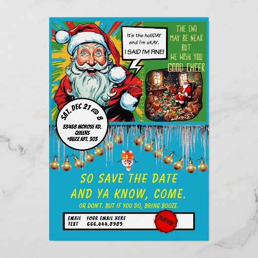 HO HO HELP-Folie Einladung (Rückseite)