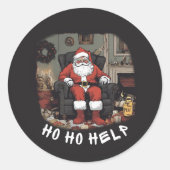 HO HO HELP HOARDER SANTA Aufkleber (Vorderseite)