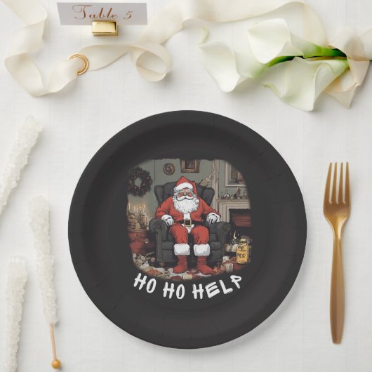 HO HO HELP HOARDER SANTA Papierplatte Pappteller (Hochzeit)