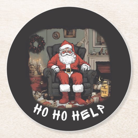 HO HO HELP HOARDER SANTA Untersetzer (Vorderseite)