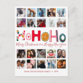 Ho Ho Ho 20 Foto Weihnachten Postkarte (Vorderseite)