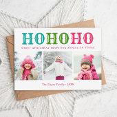 Ho Ho Ho | 3 FotoCollage Magnetic Holiday Card Magnetkarte