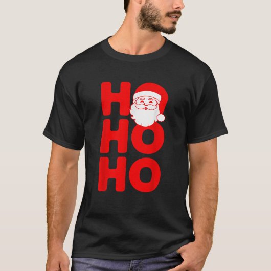 HO HO HO 3 Santa Claus Xmas T-Shirt (Vorderseite)