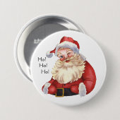Ho! Ho! Ho! Alter Weihnachtsmann Button (Vorne & Hinten)