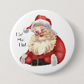 Ho! Ho! Ho! Altmodischer Weihnachtsmann Button (Vorderseite)