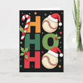 Ho Ho Ho Baseball Christmas Card Karte (Vorderseite)