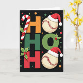 Ho Ho Ho Baseball Weihnachtskarte Karte (Gelbe Blume)