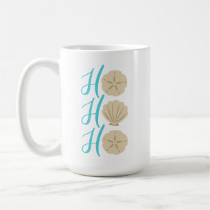 Ho Ho Ho Beach Weihnachtssand Dollar und Muschel Kaffeetasse