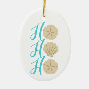 Ho Ho Ho Beach Weihnachtssand Dollar und Muschel Keramik Ornament