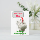 Ho Ho Ho Big Frohe Weihnachts-Rooster Postkarte (Stehend Vorderseite)