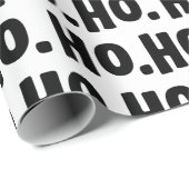 Ho. Ho. Ho. Black & White Chic & Fun Christmas Geschenkpapier (Rolleneckpunkt)