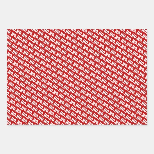 Ho. Ho. Ho. Black, White & Red Chic & Stylish Geschenkpapier Set (Vorderseite 3)