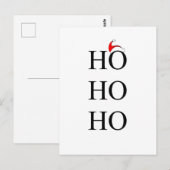 HO HO HO BONNET POSTKARTE (Vorne/Hinten)