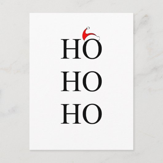 HO HO HO BONNET POSTKARTE (Vorderseite)
