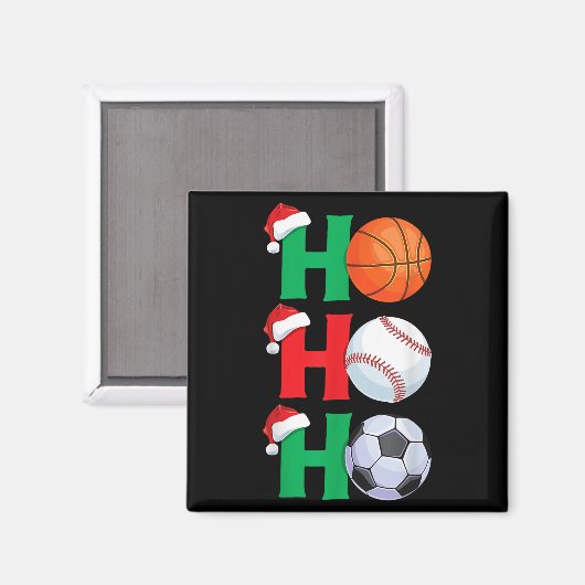 Ho Ho Ho Boys Christmas Srts Basketball Baseball S Magnet (Vorderseite/Rückseite)
